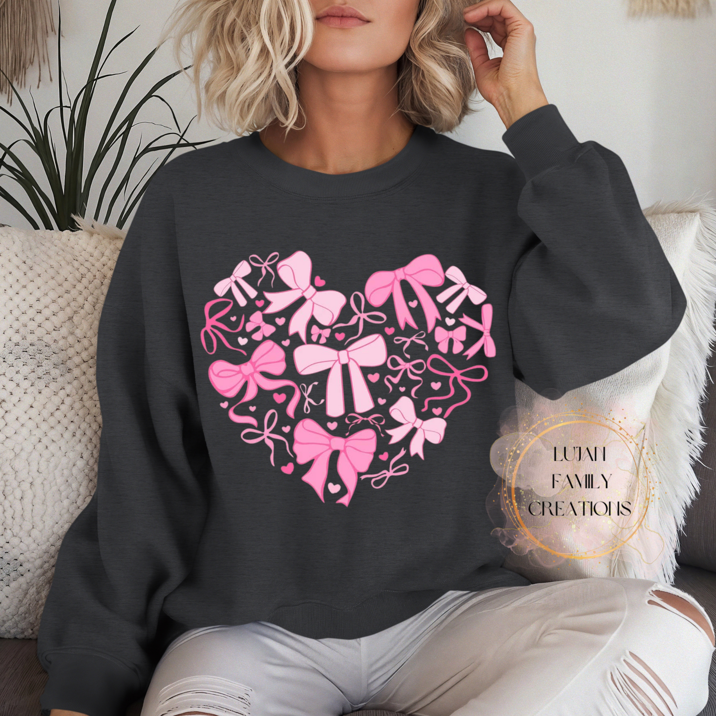 Heart made of Bows Crewneck