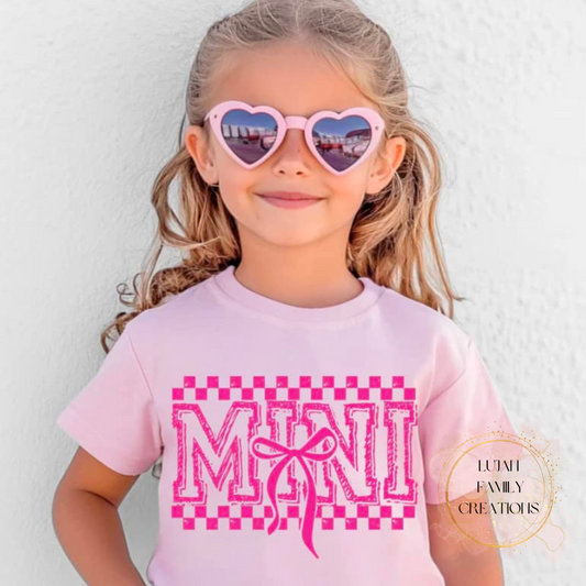 Mini w/Bow Puff Print- Kids T-Shirt