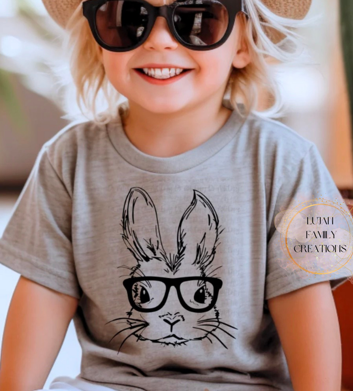 Bunny w/Black Glasses- Kids T-Shirt